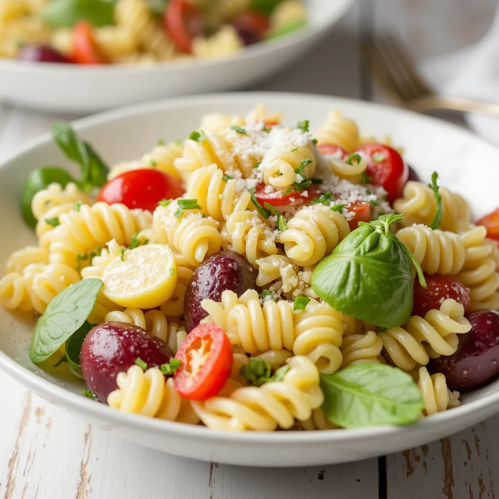 A fresh Pasta House salad with crisp lettuce, colorful vegetables, and grated Parmesan cheese, drizzled with a light olive oil dressing.